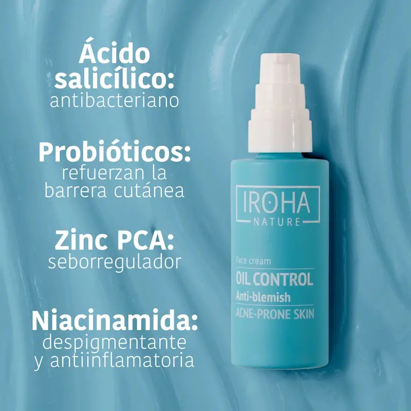 Iroha Nature Oily Skin Anti-imperfection Seboregulating Cream , 50 ml