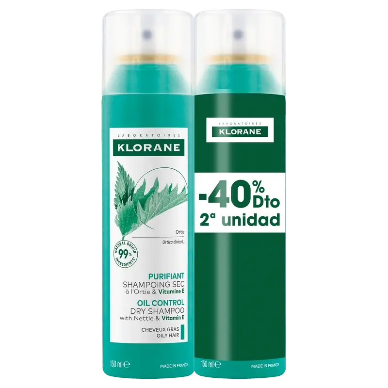 Klorane Nettle Dry Shampoo Pack Oily Hair 2x150ml 40% OFF