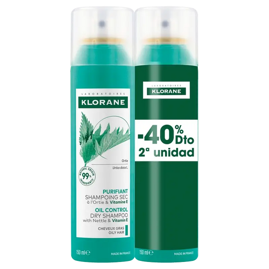 Klorane Nettle Dry Shampoo Pack Oily Hair 2x150ml 40% OFF