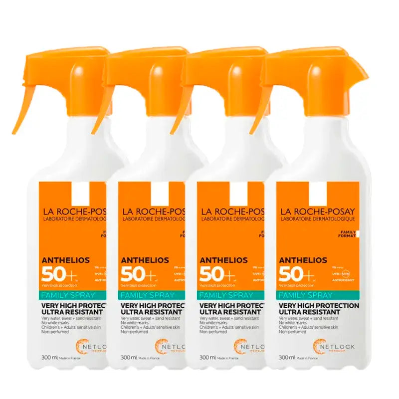 La Roche-Posay Anthelios Family Spray SPF 50+, 4 x 300 ml Pack