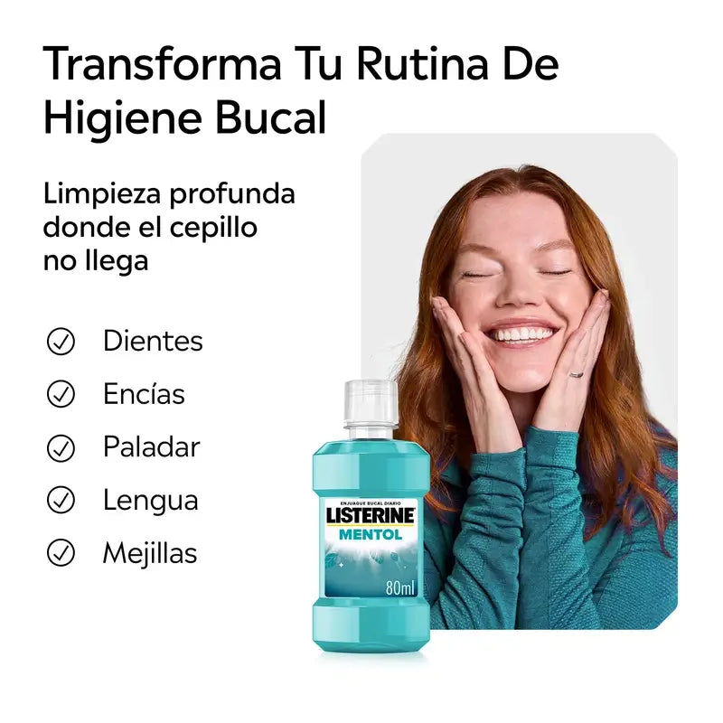 Listerine Menthol Mouthwash, 80 ml