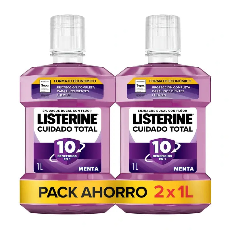Listerine Total Care Mouthwash Mint Flavour, 2X1L Pack
