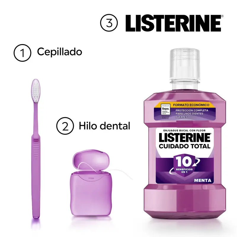 Listerine Total Care Mouthwash Mint Flavour, 2X1L Pack