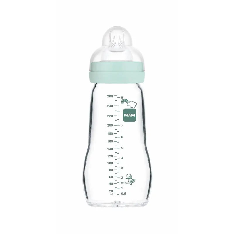 Mam Baby Crystal Baby Bottle Feel Good Matt Blue, 260Ml