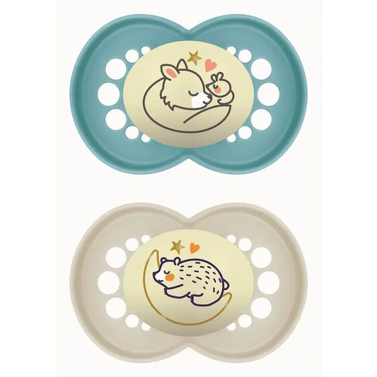 Mam Baby Soother Original Night Latex Blue Neutral +6M, 2 Units