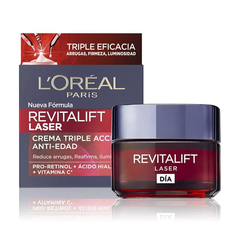L'Oréal Paris Revitalift Laser, Intensive Anti-Ageing Day Cream with Vitamin C, Pro-Retinol and Hyaluronic Acid, 50ml
