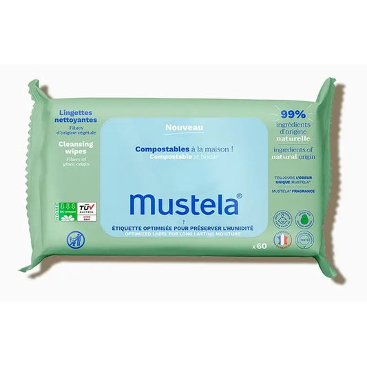 Mustela Cleansing Wipes with Avocado Bio, 60 units