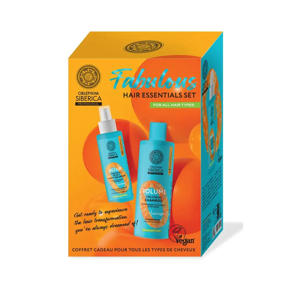 Natura Siberica Fabulous Hair Essentials Set Volumising Shampoo, 400 Ml + Multifunction Serum, 200 Ml