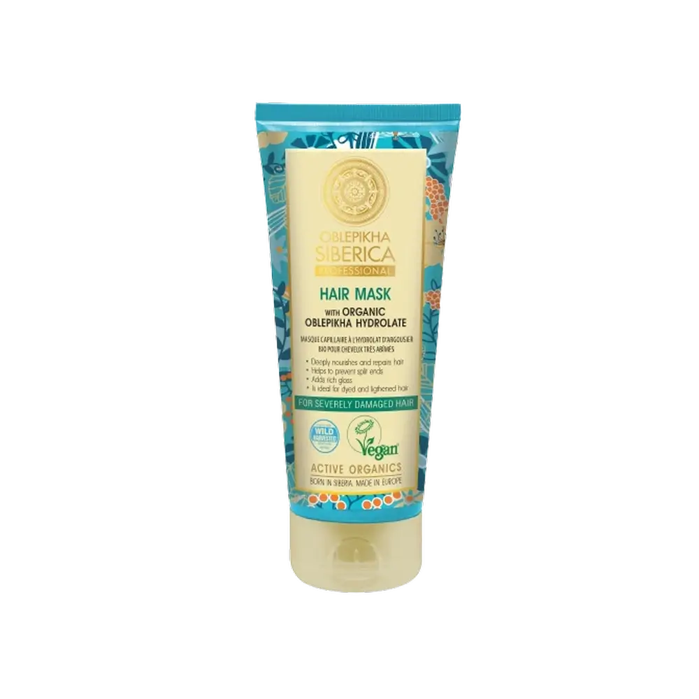 Natura Siberica Hair Mask With Organic Sea Buckthorn Hydrolate For Severely Damaged Hair, Deep Repair, 200Ml