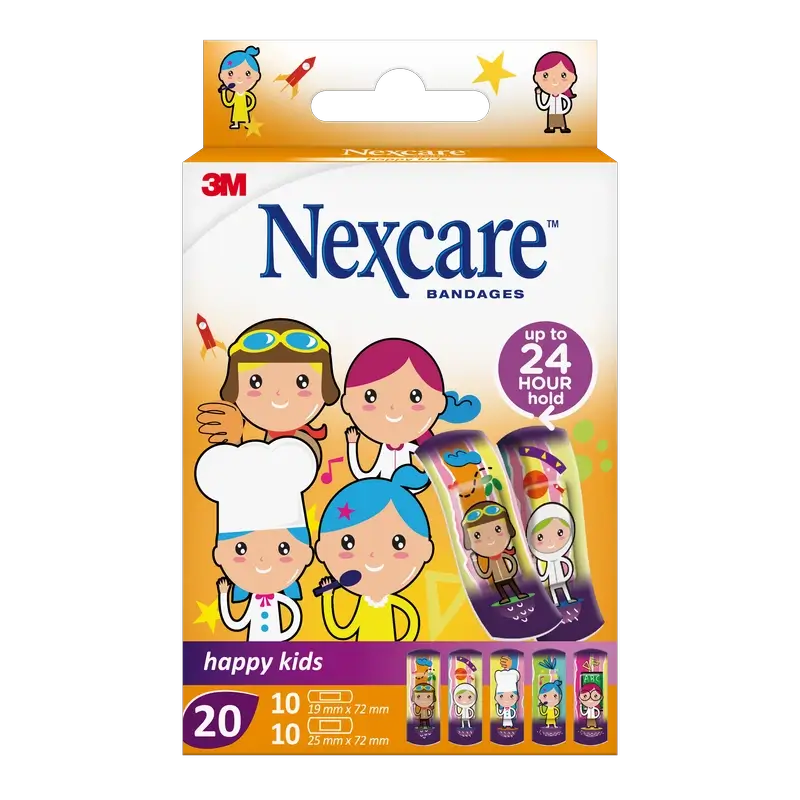 Nexcare Kids Protective Strip for Children with Assorted Professions Design , 20 units