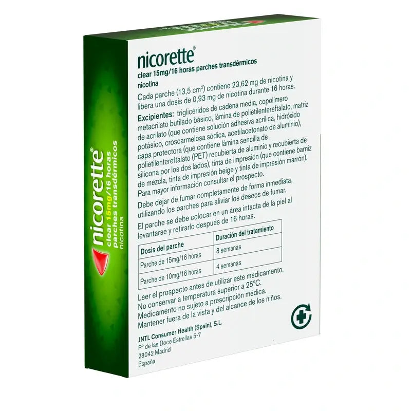 Nicorette Clear 15 mg/16 Hours, 14 Transdermal Patches