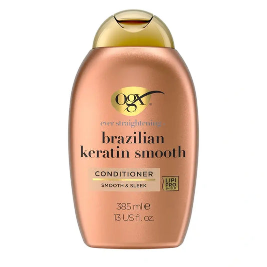 OGX Brazilian Keratin Conditioner, for Wavy or Curly Hair, Smoothes, Strengthens and Moisturises, 385ml