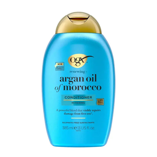 OGX Sulfate-Free Conditioner for Damaged Hair, Moroccan Argan Oil, Smoothes and Strengthens, 385 ml
