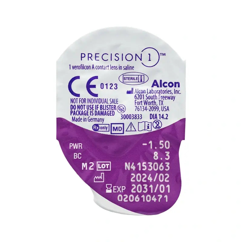 Precision1 Spherical Daily Lenses , 30 units - +1.75, 8.3, 14.2