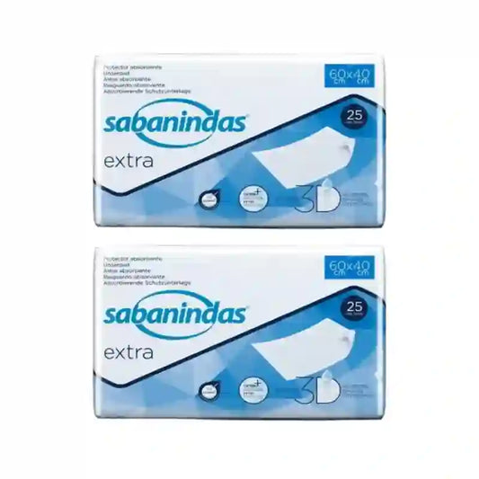 Sabanindas Extra Small Absorbent Pad 60 X 40 Cm. , 2X25 Units