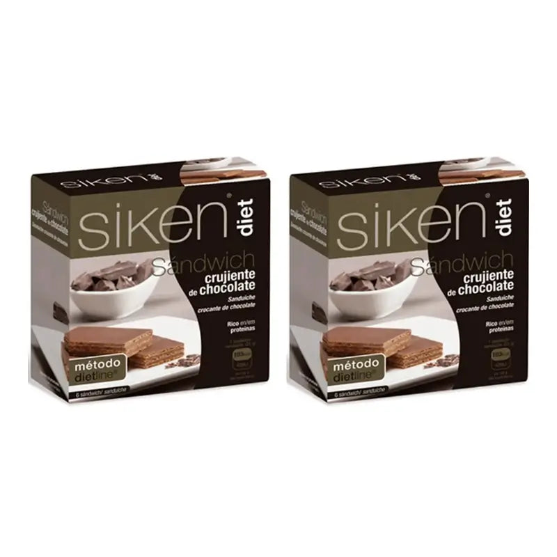 Siken Diet Chocolate Sandwich, 2X6 Units