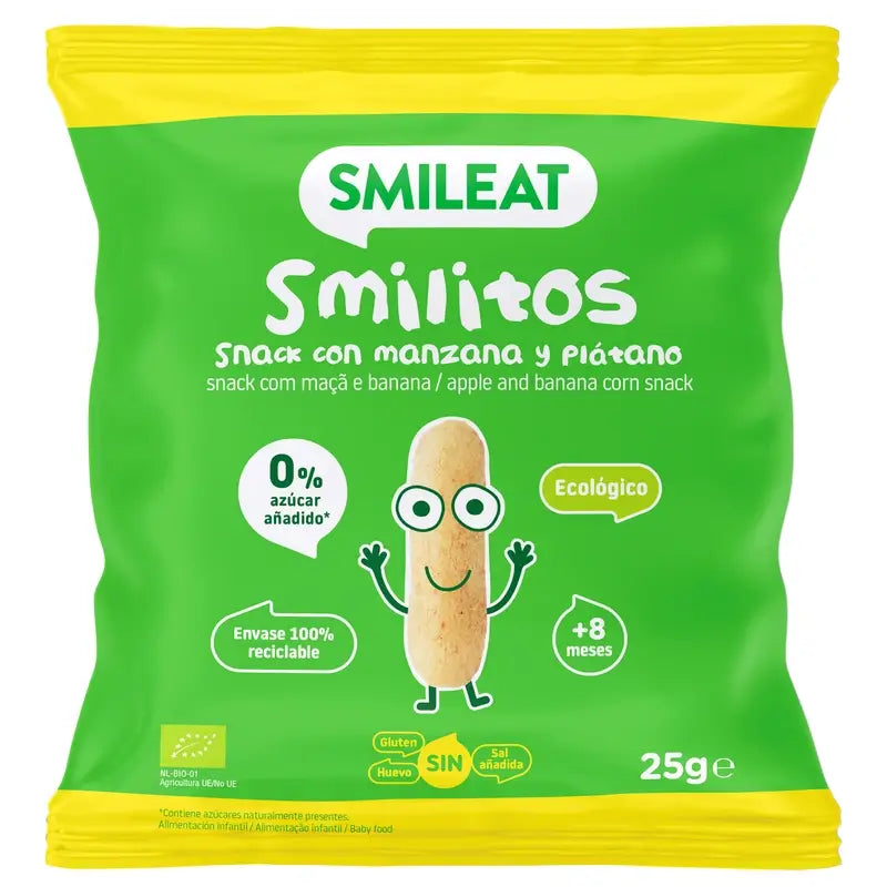 Smileat Smilito Snacks Apple & Banana Eco Smileat , 25 grams