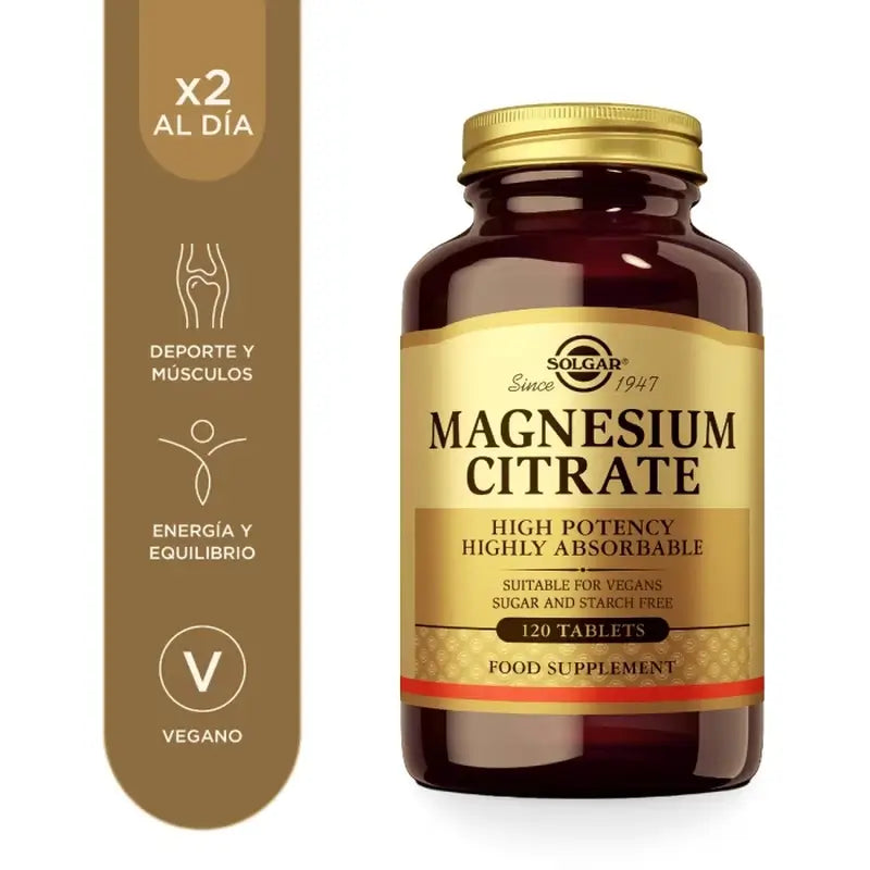 Solgar Magnesium Citrate, 120 Tablets