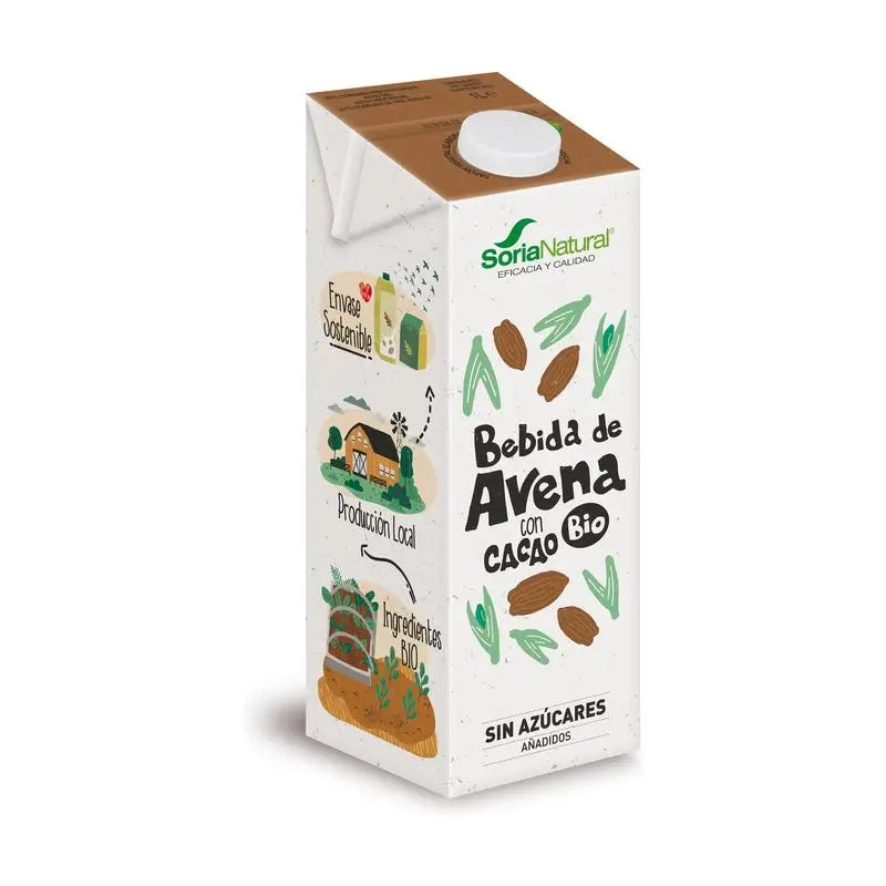 Soria Natural Oatmeal Vegetable Drink With Cocoa 1Lt Bio S/A