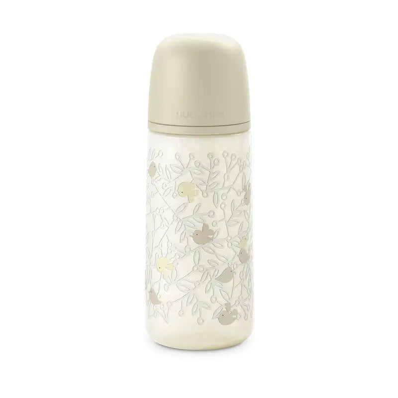 Suavinex Feeding Bottle Teat Sx Pro Dense Flow (L) +6 Months Birdies Beige, 360 ml