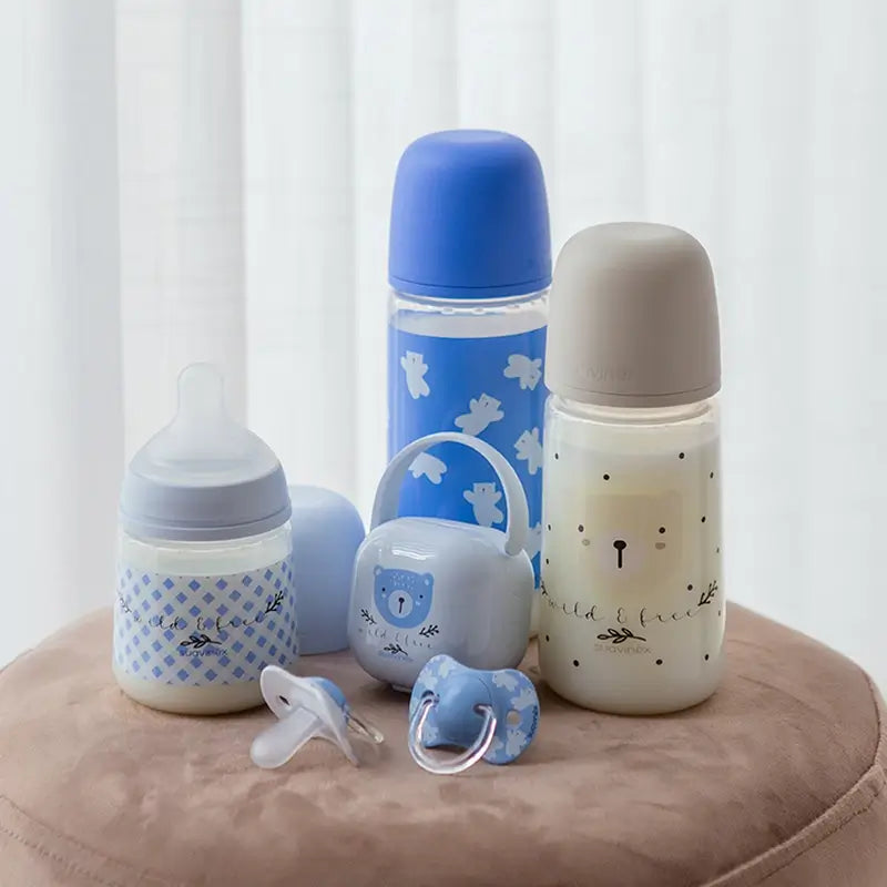 Suavinex Feeding Bottle Teat Sx Pro Slow Flow (S) +0 Months Wild&Free Blue, 150 ml
