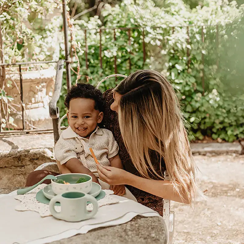 Suavinex Baby Tableware +6 Months, White Green