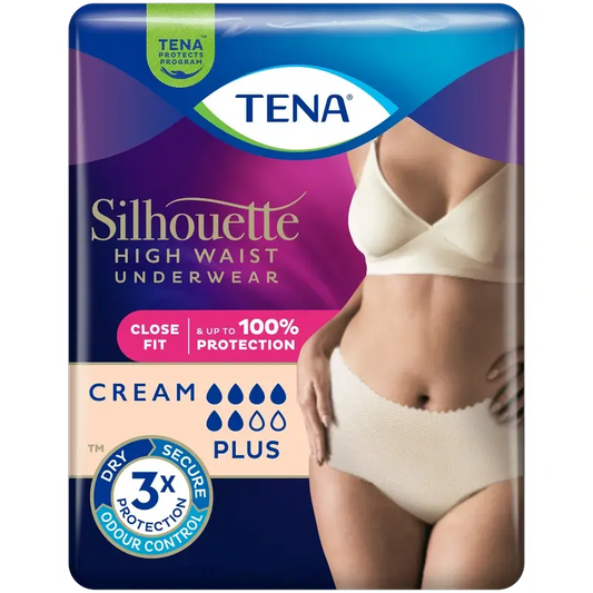 Tena Silhouette Cream Plus High Waist Size M, 9 Units