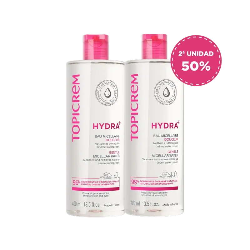 Topicrem Hydra+ Gentle Micellar Water Pack, 2x400 ml