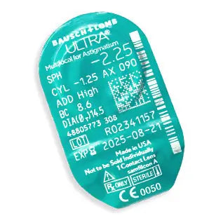 Ultra Multifocal Lenses For Astigmatism Monthly , 6 units - +0.75, -2.25, 70, 8.6, High, 14.50