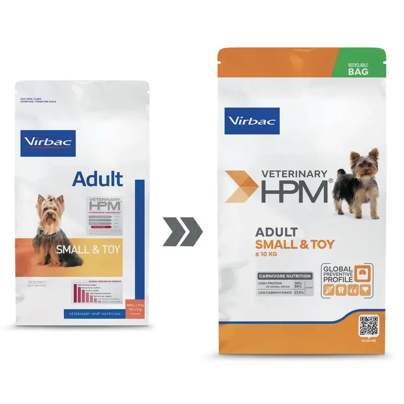 Virbac Hpm Adult Dog Small & Toy 3kg, dog food for Dogs