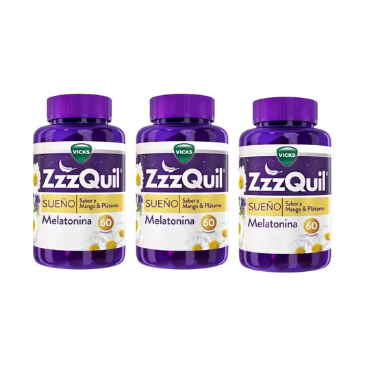 ZzzQuil Mango, Banana & Valerian, Pack 3x60 Gummies